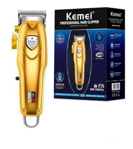 Maquina De Cortar Cabello Clipper Kemei 1999+pg  Inalambrica