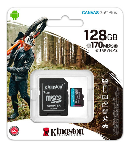 Memoria Flash Microsdxc Kingston Canvas Go! Plus, 128gb