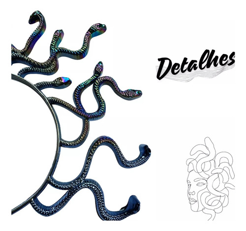 Tiara Medusa Cobras Serpentes Mitologia Fantasia Carnaval