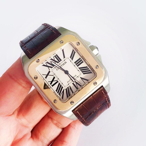 Cartier Santos 100 Xl Ouro & Aço Novíssimo