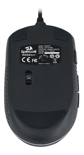 Imagen 4 de 6 de Mouse De Juego Gamer Redragon Invader M719-rgb Negro