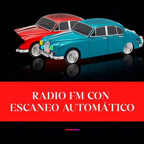 Parlante Portatil Auto Retro Clasico Bluetooth Mp3 Usb Fm Negro