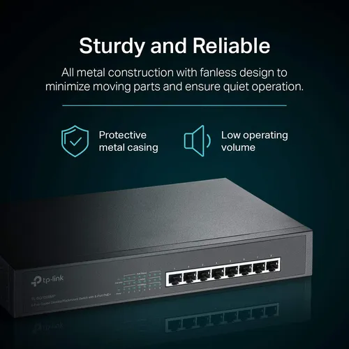 Conmutador Poe Tp-link Tl-sg1008mp 8 Puertos Gigabit 8 Poe+