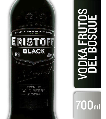 Vodka Eristoff Black 700cc 1 Unidad