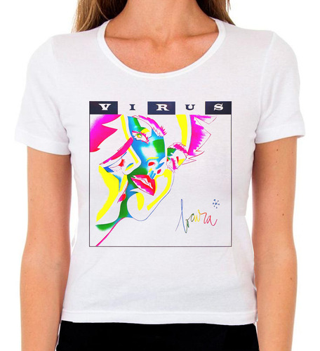 Remera Dama Algodón Virus Locura Moura Blanca Rock Nacional