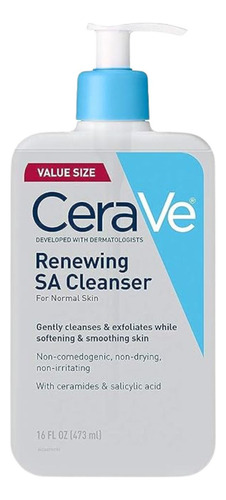 Cerave Renewing Sa Limpiador Facial Con Ac Salicilico 473ml