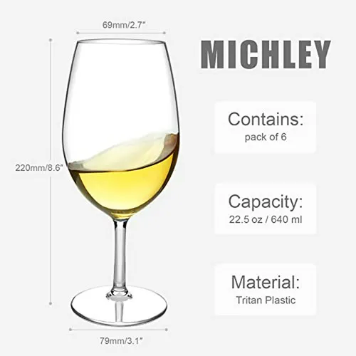 Set De 6 Copas De Vino Flotantes 21 5 Oz Tritan Para Piscina