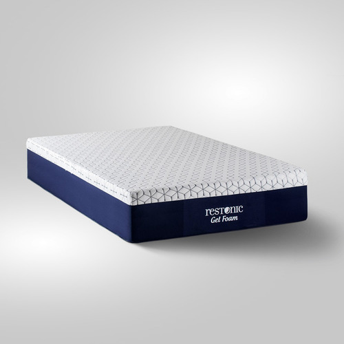 Colchón Y Box Restonic Gel Foam - King Size Color Azul