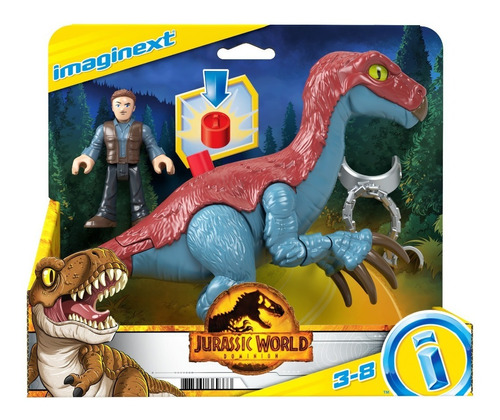 Juguete Imaginext Jurassic World Therizinosaurus & Owen