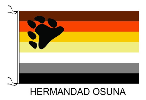 Bandera Orgullo Bear Osos Hermandad Osuna Lgbt 90 X 60cm