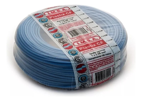 Cable Unipolar 1x2.50mm Celeste Plastix Cf | Imsa (x 100mts)