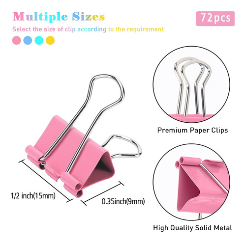 Mini Clips De Papel Para Carpeta 120 Unidades Color 0.59 Pul