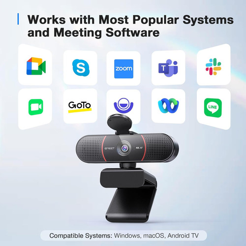 Emeet C960 4k Webcam For Pc, 4k Uhd Sony Sensor, Tof Auto...