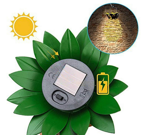 Lámpara Solar De Jardín Piña Sin Hojas