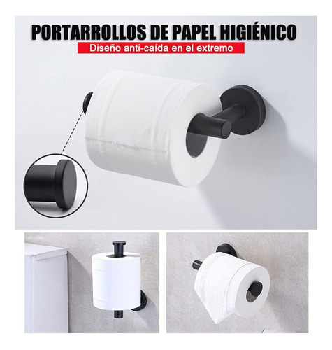 Set De Accesorios Para Baño Juego 16 Piezas Acero Inoxidable Negro