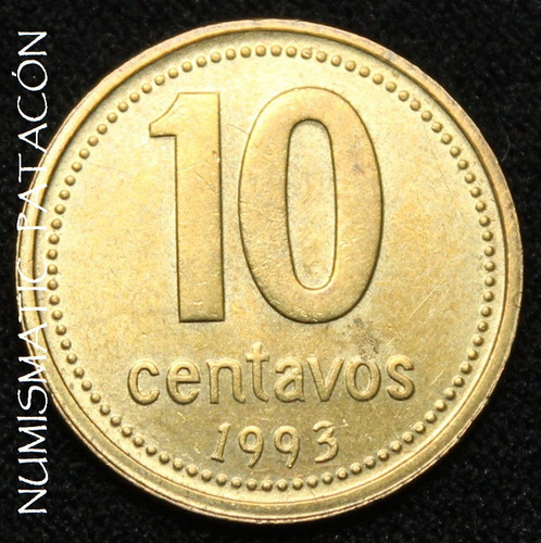 Moneda Argentina 10 Centavos 1993 Ceca Corea # 3.2.2 Vf