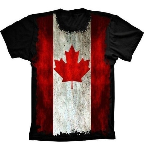 Camiseta Estilosa 3d Fullprint Bandeira Do Canadá