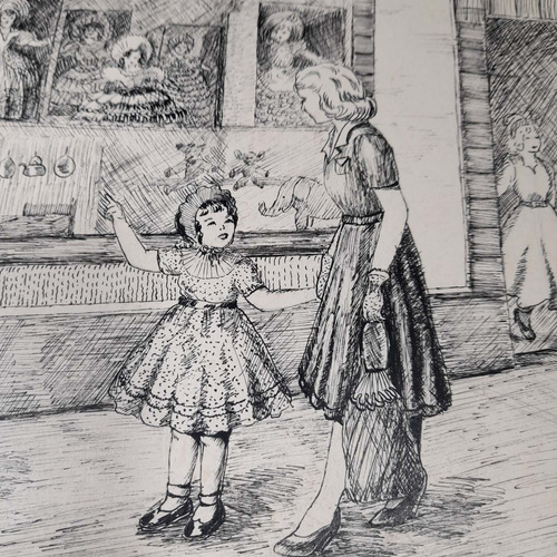 Imagem 5 de 9 de Pintura Desenho Bico De Pena Nanquim Datado 1953 Antiga