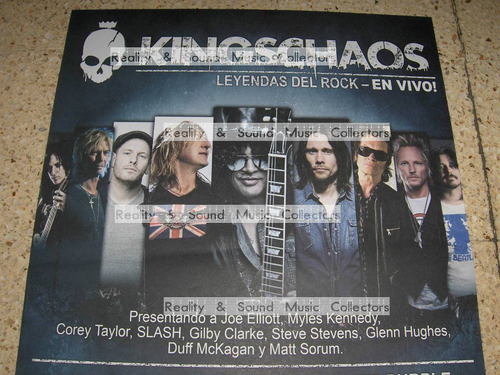 Kingschaos Poster Slash Joe Matt Sorum Guns De Coleccion (Usado)