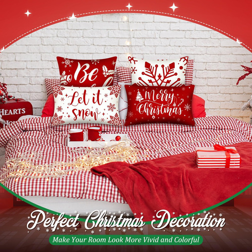 Newwiee De 10 Piezas De Almohada De Navidad Almohadas De Tir