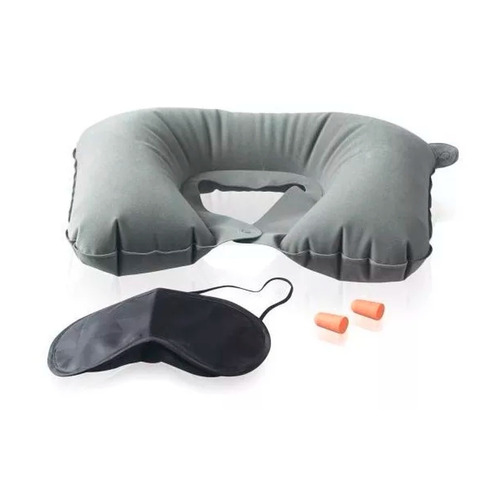 Set Kit Almohada Cojín Viajero, Tapa Ojos, Tapa Oído