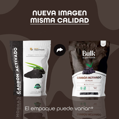 BULK SUPERFOODS - Carbón Activado En Polvo 100g - Sin Azúcar - 100% Puro Y Natural - Sin Aditivos y Sin GMO - De Origen Vegetal
