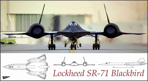 Lienzo Tela Avión Lockheed Sr 71 Blackbird 1995 50x90 Poster