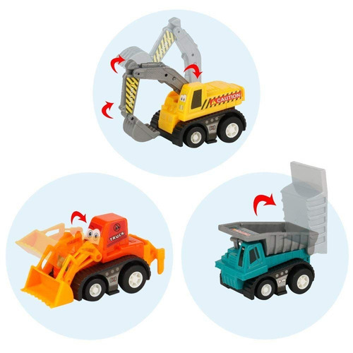 Vehículos De Construcción Tire Hacia Atrás Del Juguete Coche