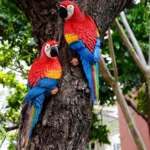 2x Adorno Colgante De Animal De Pájaro De Resina 38cm