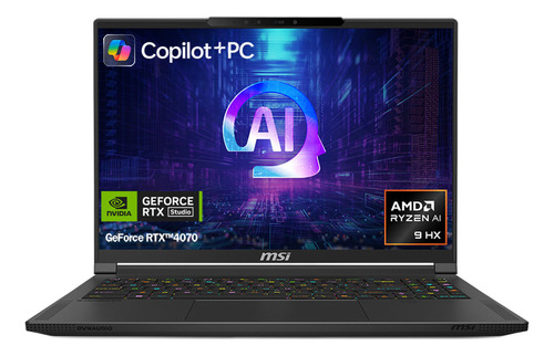 Laptop Gaming Msi Stealth 16 Ai+ R9 Hx 370 32gb 1tb W11 Negro