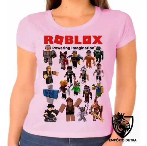 Blusa feminina baby look camiseta roblox Personagens skins