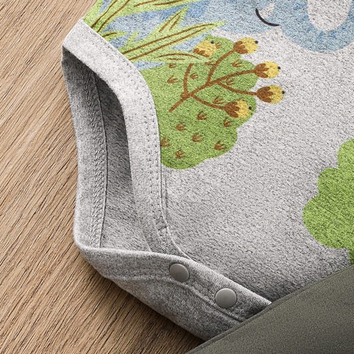 Conjunto 2 Pcs De Mameluco Con Estampado Animal Para Bebés Verde Musgo 6-9 M