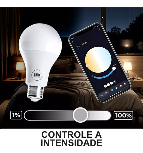 Lâmpada Inteligente Bekcommerce 110/220 Led 9w Smart Alexa E Google Home Bulbo Colorida Cores Rgb 16 Milhões