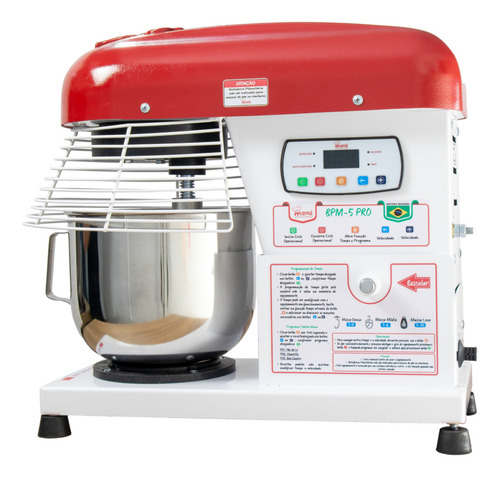 Batedeira Planetária 5 Litros Profissional Maná Bpm-5 Pro Cor Branco Frequência 60hz