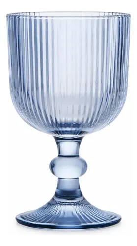 Jogo 6 Taças Versalhes Azul 390ml Vinho Água  Suco Drink Luxo Azul-claro