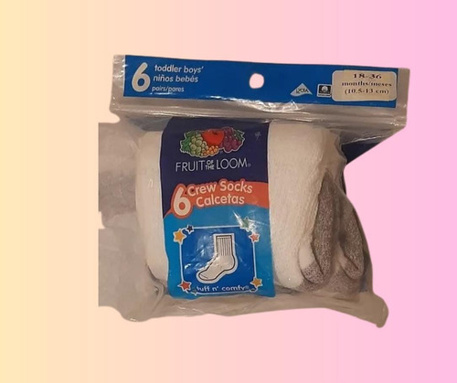 Calcetas Para Niños Bebés 18 A 36 Meses Fruit Of The Loom