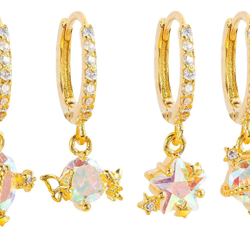 Pendientes Colgantes Para Niñas De 4 Unidades, Joyería