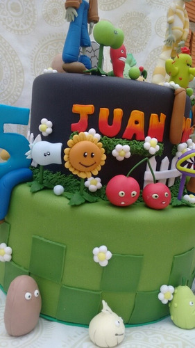 Torta Falsa Plantas Vs Zombies En Porcelana Fria
