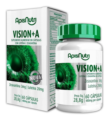 Zeaxantina E Luteína Vision + A Apis Nutri C Zinco Vit A E C