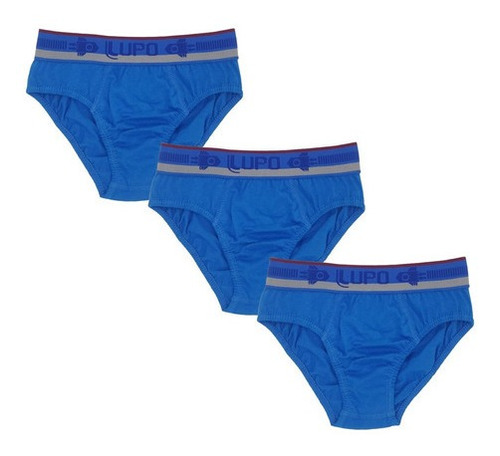 Kit 3 Cueca Lupo Slip Infantil Cós Elástico Cueca De Algodão