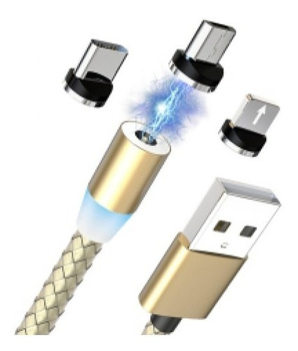 Cable De Teléfono Celular Usb 3 En 1 De Carga Magnética 