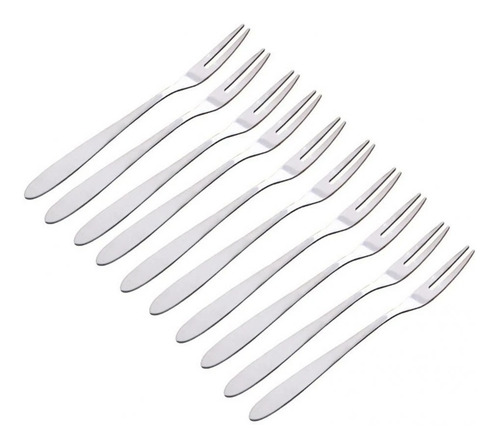 Imagen 1 de 10 de Pinche P/ Copetin Mini Tenedor Acero X10 Pincho Picada