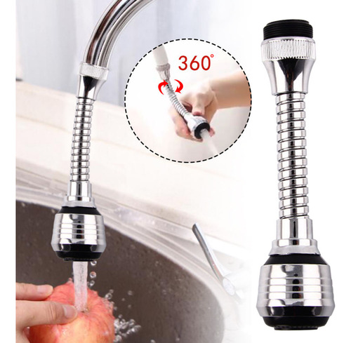 Extension Flexible Llave De Agua 360 Plateado Brillante