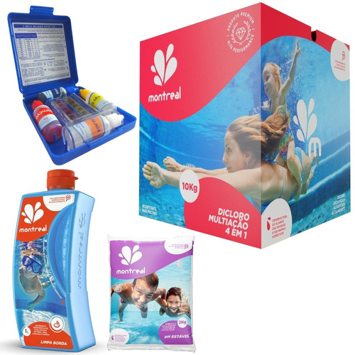 Kit Teste 3x1 Tratamento Piscinas E Limpa Borda + Ph Estável