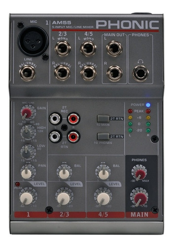Phonic Mixer 1 Canal Mono 2 Estereo Consola Eq Am55