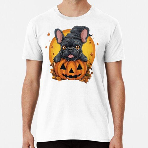 Remera Bulldog Francés De Halloween Con Calabaza Jack-o-lant