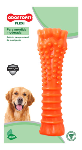 Brinquedo Para Cachorro Flexibone Tbone 22kg - Odontopet Cor Laranja