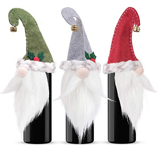 Christmas Gnomes Fundas Botellas De Vino, Hechas Mano S..