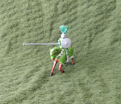 Soldado Plomo Hueco Timpo 1950 Caballero Medieval 54mm Verde (Usado)