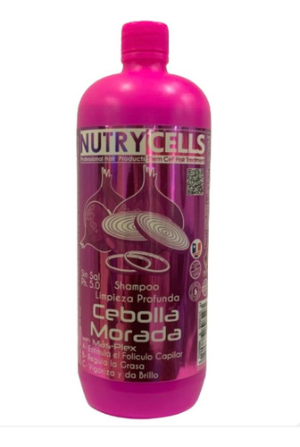 Shampoo Cebolla Morada Sin Sal Nutrycells De Litro